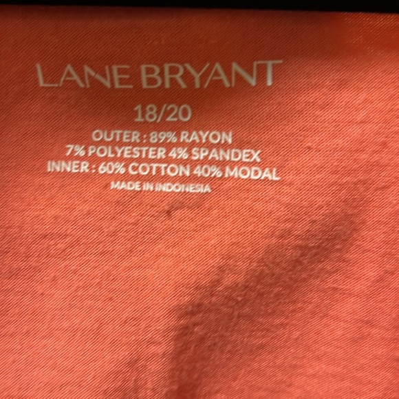 Lane Bryant Coral/salmon and White Striped Blouse - Picture 4 of 5